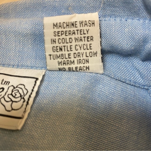 Vintage Adobe Rose Western Style Blue Shirt Ladies‎ Large - Picture 9 of 14